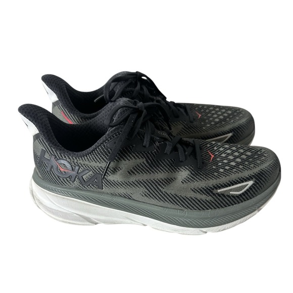 Hoka CLIFTON 9 Running Shoes MENS Size‎ 10.5 D Atheisure Comfort Black Gray